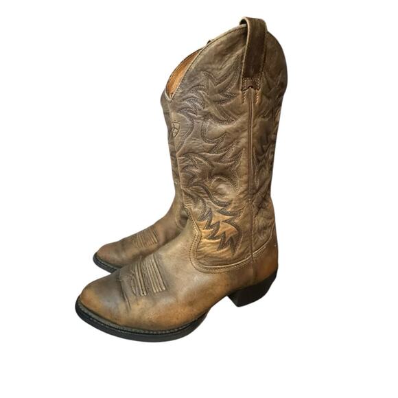 Ariat Heritage Western Boots Size 10 EE Distressed Brown Rodeo Country Cowboy - Picture 1 of 8